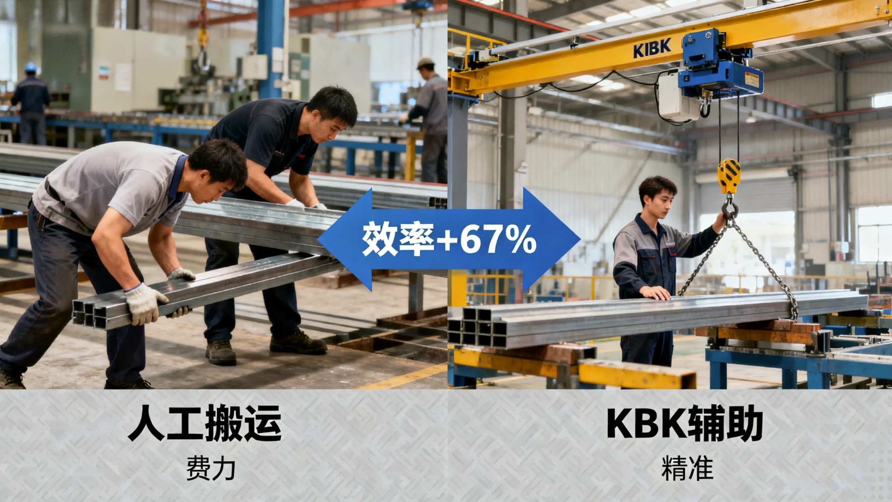 KBK人工搬运效果对比图