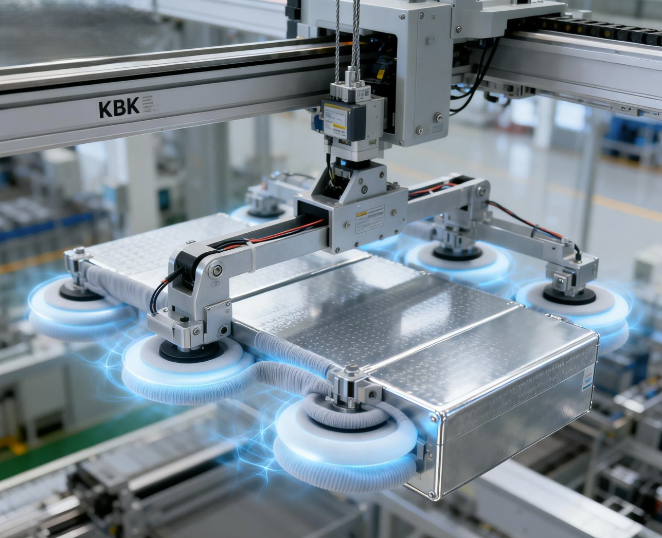 锂电池电芯模组“零损伤”搬运，KBK刚性起重机在新能源车间的应用要点