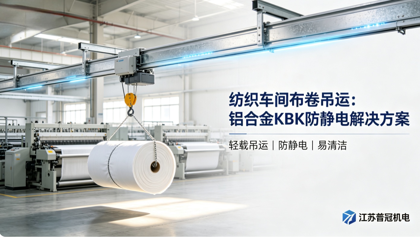 纺织车间布卷吊运：铝合金KBK防静电解决方案